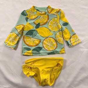 Just One You by Carter's Baby Girls' Lemon Rash Guard Swim Set 3M